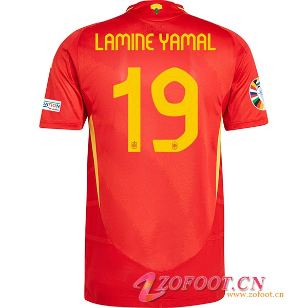 Vend Maillot de Foot Espagne (LAMINE YAMAL 19) UEFA Euro 2024 Domicile